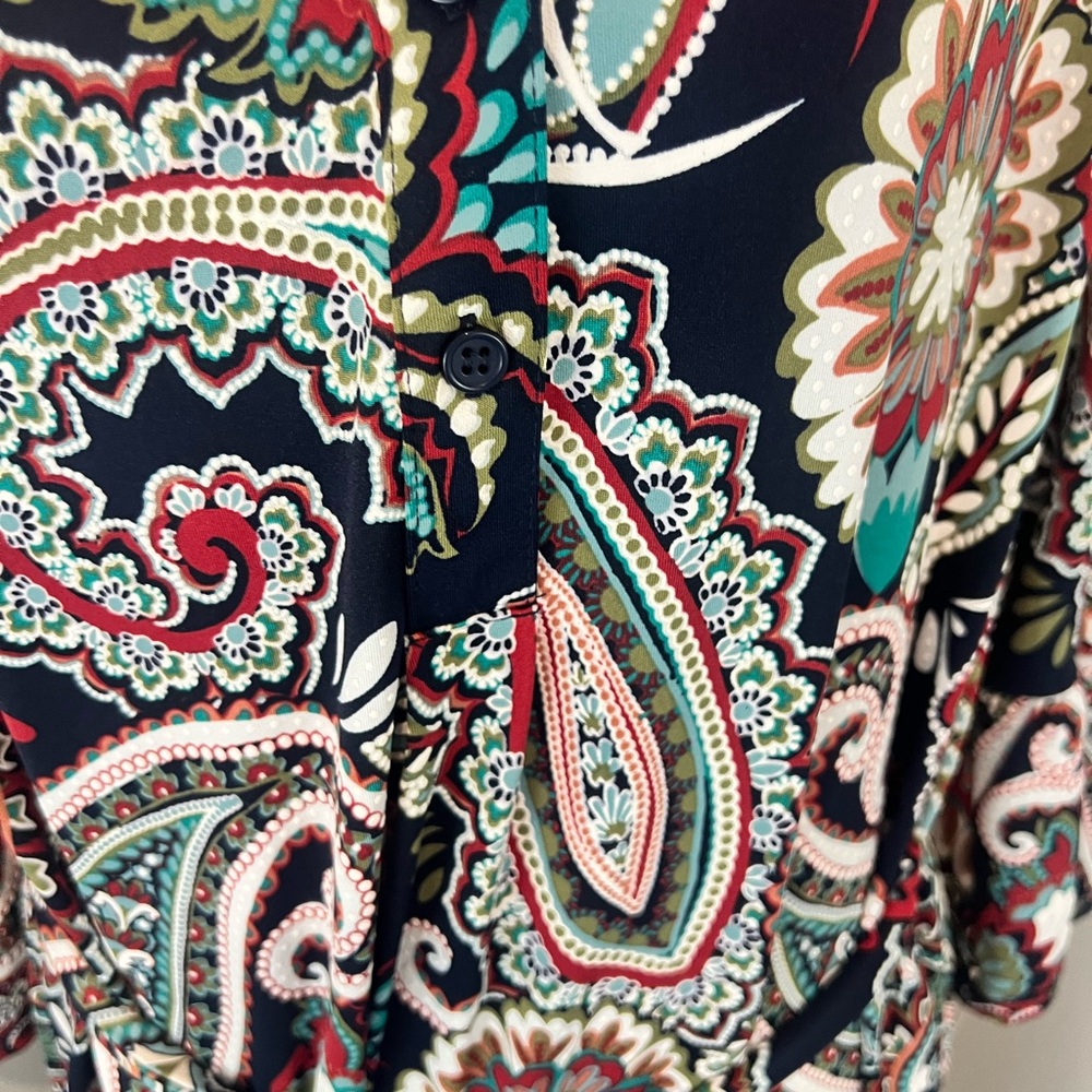 Tacera Paisley Print Dress with bell sleeves size 1X - Picture 3 of 4